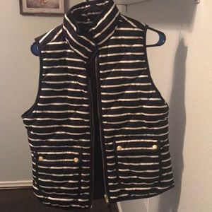 J. Crew Striped Black and White Striped Vest